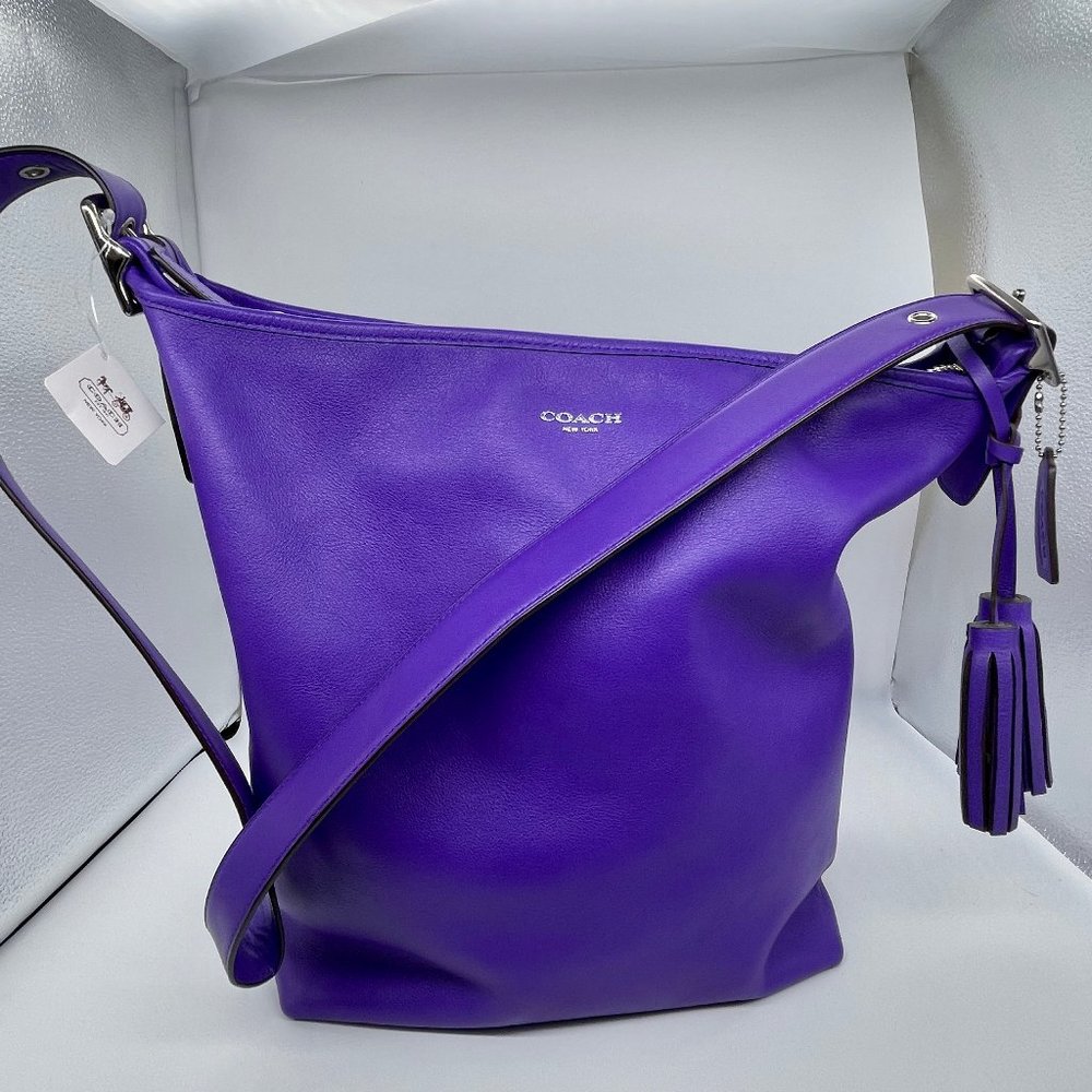 Coach Legacy Leather Large Duffle Bag ~ Ultraviolet/Silver Hardware (NWT)